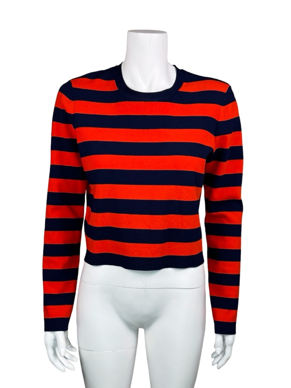 $395 Veronica Beard Broome Striped Ribbed Sweater Top – Size Medium - Picture 2 of 5